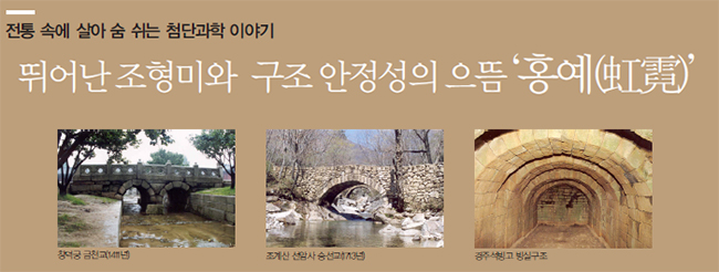 전통속에 살아 숨 쉬는 첨단과학 이야기 뛰어난 조형미와 구조 안정성의 으뜸 ‘홍예(虹霓)’