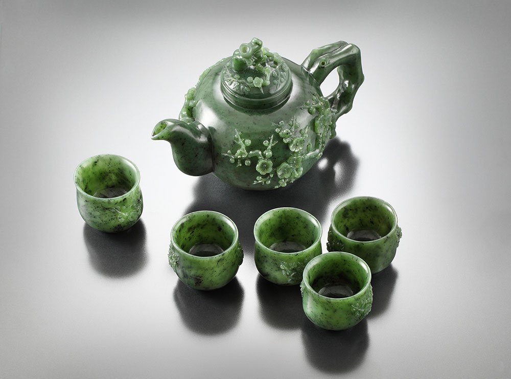 녹옥 매화다기 20×12×12cm / 5.5×4.5cm