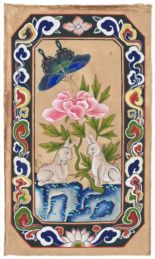 정귀자 서울시 무형문화재 민화장의 쌍토도 민화