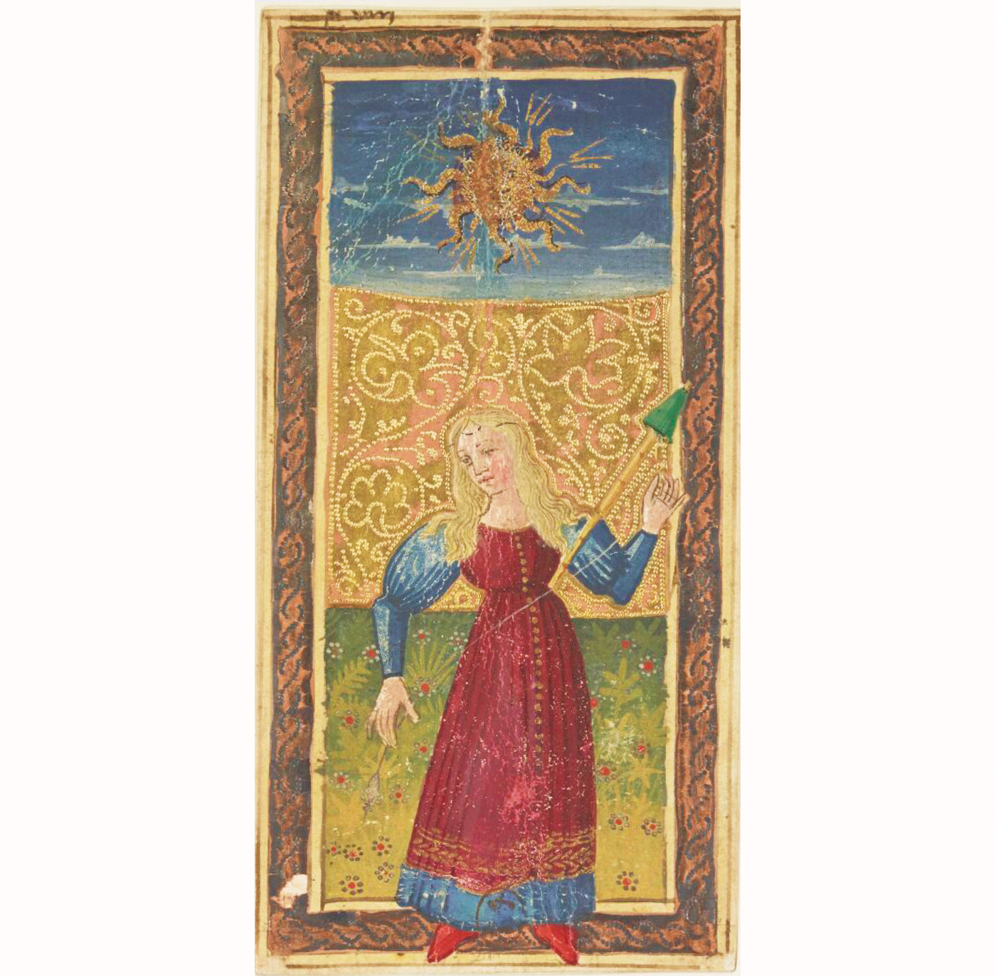 「태양(Le Soleil)」, 15세기 제작된 타로카드 출처: 프랑스국립도서관(Gallica.BnF) 