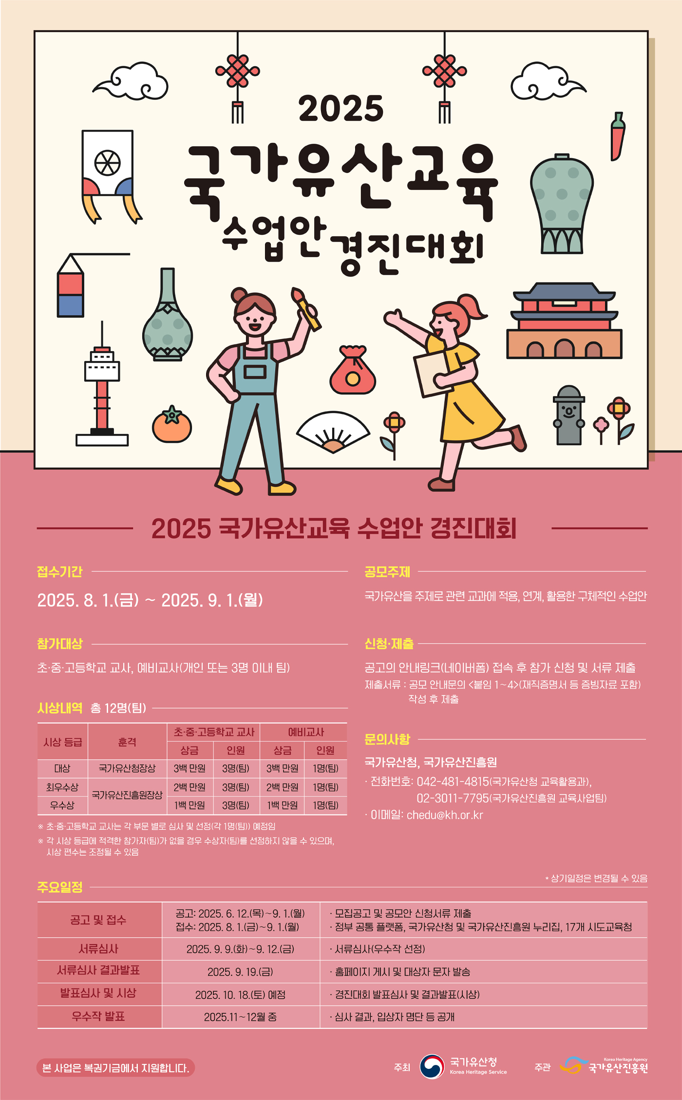 2025년 국가유산교육 수업안 경진대회 포스터