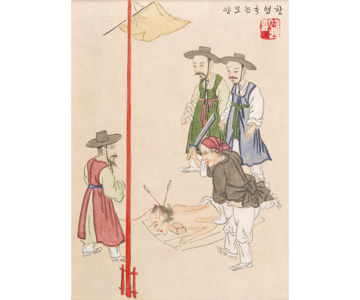 항영하는모양(프랑스 국립기메동양박물관 소장 김준근 풍속화 모사품, 국립민속박물관)